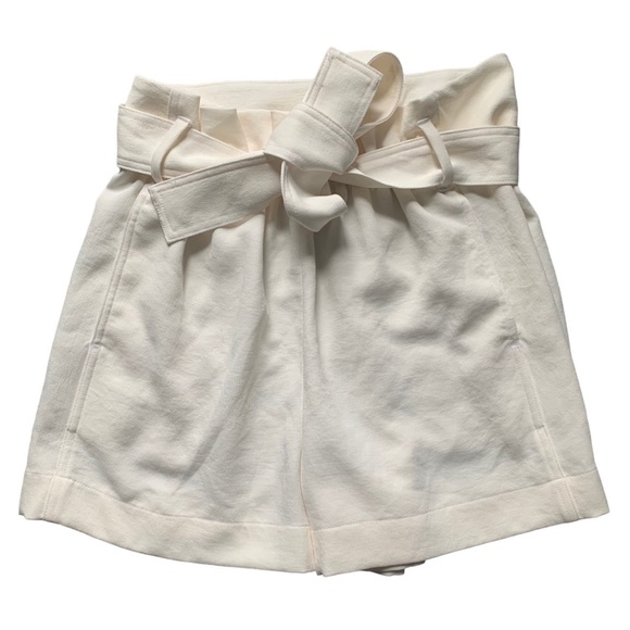 Wilfred Pants - Aritzia Wilfred High-Waist Ivory Paperbag Belted Shorts 8